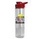 a red lid & clear bottle the wave - 24 oz tritan(tm) bottle with drink thru lid and digital imprint