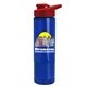 a red lid & transparent blue bottle the wave - 24 oz tritan(tm) bottle with drink thru lid and digital imprint