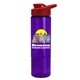 a red lid & transparent violet bottle the wave - 24 oz tritan(tm) bottle with drink thru lid and digital imprint