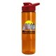 a red lid & transparent orange bottle the wave - 24 oz tritan(tm) bottle with drink thru lid and digital imprint