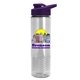 a violet lid & clear bottle the wave - 24 oz tritan(tm) bottle with drink thru lid and digital imprint