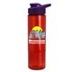 a violet lid & transparent red bottle the wave - 24 oz tritan(tm) bottle with drink thru lid and digital imprint