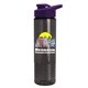a violet lid & transparent smoke bottle the wave - 24 oz tritan(tm) bottle with drink thru lid and digital imprint