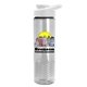 a white lid & clear bottle the wave - 24 oz tritan(tm) bottle with drink thru lid and digital imprint