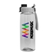 a gray with black cap lid & clear bottle the flair - 26 oz transparent tritan(tm) bottle with quick snap lid and digital imprint