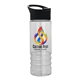 a black lid & clear bottle salute - 24 oz bottle with pop - up sip lid - digital