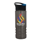 a black with blue flip tab lid & transparent smoke bottle salute - 24 oz bottle with pop - up sip lid - digital