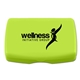 aerial view a lime green compact hinged box, image 1 of 2
