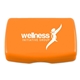 aerial view a orange compact hinged box, image 1 of 2