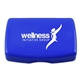 aerial view a royal blue compact hinged box, image 1 of 2