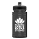 aerial view a black lid & transparent smoke bottle upcycle - mini 16 oz rpet sports bottle with push - pull lid, image 1 of 2