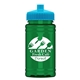 a cyan lid & transparent green bottle upcycle - mini 16 oz rpet sports bottle with push - pull lid