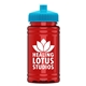 a cyan lid & transparent red bottle upcycle - mini 16 oz rpet sports bottle with push - pull lid