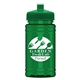 aerial view a green lid & transparent green bottle upcycle - mini 16 oz rpet sports bottle with push - pull lid, image 1 of 2