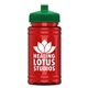 a green lid & transparent red bottle upcycle - mini 16 oz rpet sports bottle with push - pull lid