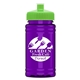 a lime green lid & transparent violet bottle upcycle - mini 16 oz rpet sports bottle with push - pull lid