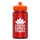 a orange lid & transparent red bottle upcycle - mini 16 oz rpet sports bottle with push - pull lid