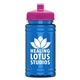 a pink lid & transparent blue bottle upcycle - mini 16 oz rpet sports bottle with push - pull lid