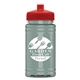 a red lid & glacier blue bottle upcycle - mini 16 oz rpet sports bottle with push - pull lid