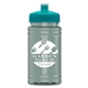 a teal lid & glacier blue bottle upcycle - mini 16 oz rpet sports bottle with push - pull lid