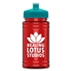 a teal lid & transparent red bottle upcycle - mini 16 oz rpet sports bottle with push - pull lid