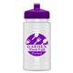 aerial view a violet lid & eco white bottle upcycle - mini 16 oz rpet sports bottle with push - pull lid, image 1 of 2
