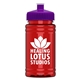 a violet lid & transparent red bottle upcycle - mini 16 oz rpet sports bottle with push - pull lid