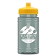 a yellow lid & glacier blue bottle upcycle - mini 16 oz rpet sports bottle with push - pull lid