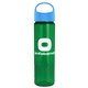 a cyan lid & transparent green bottle the wave - 24 oz tritan(tm) bottle with oval crest lid