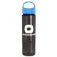 a cyan lid & transparent smoke bottle the wave - 24 oz tritan(tm) bottle with oval crest lid