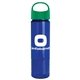 a green lid & transparent blue bottle the wave - 24 oz tritan(tm) bottle with oval crest lid