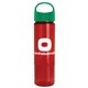 a green lid & transparent red bottle the wave - 24 oz tritan(tm) bottle with oval crest lid