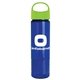 a lime green lid & transparent blue bottle the wave - 24 oz tritan(tm) bottle with oval crest lid