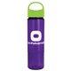 a lime green lid & transparent violet bottle the wave - 24 oz tritan(tm) bottle with oval crest lid