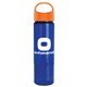 a orange lid & transparent blue bottle the wave - 24 oz tritan(tm) bottle with oval crest lid