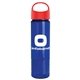a red lid & transparent blue bottle the wave - 24 oz tritan(tm) bottle with oval crest lid