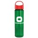 a red lid & transparent green bottle the wave - 24 oz tritan(tm) bottle with oval crest lid