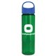 a royal blue lid & transparent green bottle the wave - 24 oz tritan(tm) bottle with oval crest lid