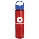 a royal blue lid & transparent red bottle the wave - 24 oz tritan(tm) bottle with oval crest lid
