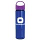 a violet lid & transparent blue bottle the wave - 24 oz tritan(tm) bottle with oval crest lid
