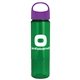 a violet lid & transparent green bottle the wave - 24 oz tritan(tm) bottle with oval crest lid