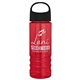 a black lid & transparent red bottle salute - 24 oz bottle with oval crest lid