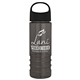 a black lid & transparent smoke bottle salute - 24 oz bottle with oval crest lid