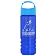 a cyan lid & transparent blue bottle salute - 24 oz bottle with oval crest lid
