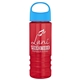 a cyan lid & transparent red bottle salute - 24 oz bottle with oval crest lid