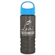 a cyan lid & transparent smoke bottle salute - 24 oz bottle with oval crest lid