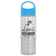 a cyan lid & clear bottle salute - 24 oz bottle with oval crest lid