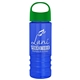 a green lid & transparent blue bottle salute - 24 oz bottle with oval crest lid
