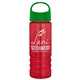 a green lid & transparent red bottle salute - 24 oz bottle with oval crest lid