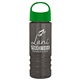 a green lid & transparent smoke bottle salute - 24 oz bottle with oval crest lid